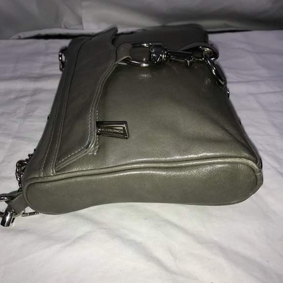 REBECCA MINKOFF Mini M.A.C Gray Leather Chain Strap Crossbody - Picture 5 of 9